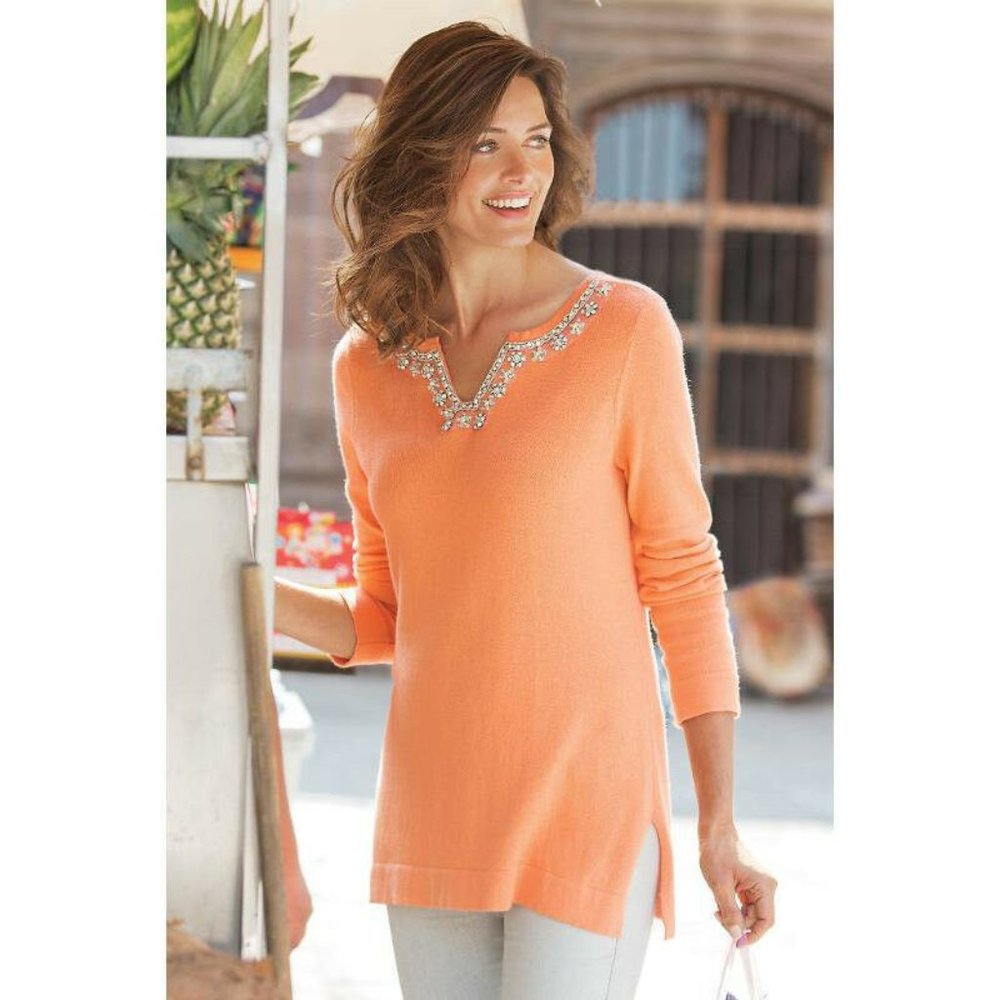 NEW Soft Surroundings Cashmere Blend Sweater PM 12